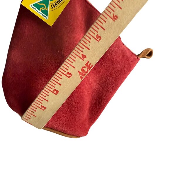 NWT MF Leathergoods Kangaroo Boho Mini Bag Women's Red Brown - Picture 5 of 11